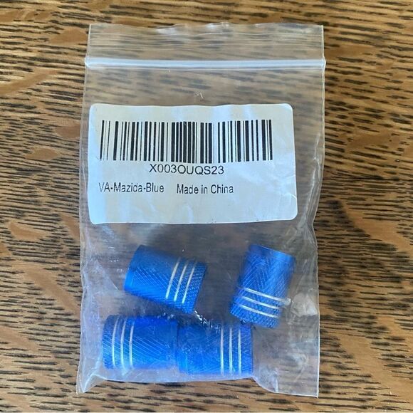 NWT New 4 Blue Mazda Wheel Air Valve Stem Cap: 3 6 9 CX-5 MX-5 CX-9 RX-7 Miata - Picture 5 of 5